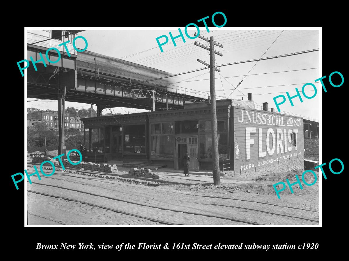 OLD LARGE HISTORIC PHOTO BRONX NEW YORK, THE 161sr ST RAILROAD STATION c1920