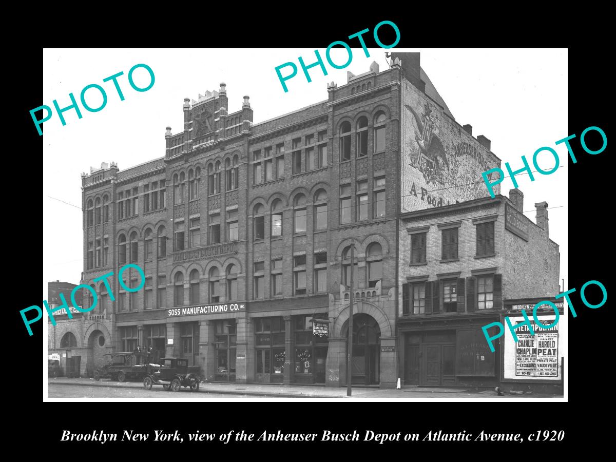 OLD LARGE HISTORIC PHOTO BROOKLYN NEW YORK, THE ANHEUSER BUSCH BREWERY c1920