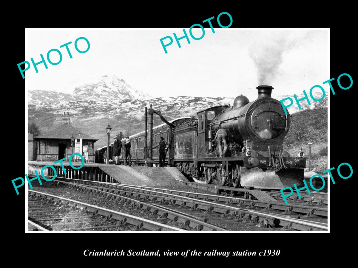 OLD LARGE HISTORIC PHOTO CRIANLARICH SCOTLAND, THE RAILWAY STATION c1930