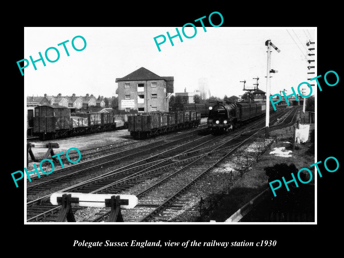 OLD LARGE HISTORIC PHOTO POLEGATE SUSSEX ENGLAND, THE RAILWAY STATION ...