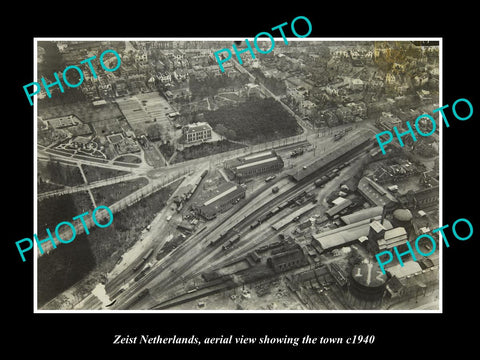 OLD LARGE HISTORIC PHOTO ZEIST NETHERLANDS, TOWN AERIAL VIEW c1940 1