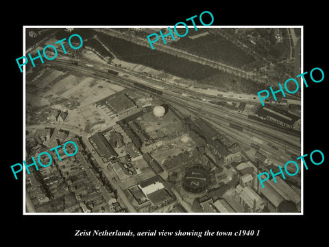 OLD LARGE HISTORIC PHOTO ZEIST NETHERLANDS, TOWN AERIAL VIEW c1940 2