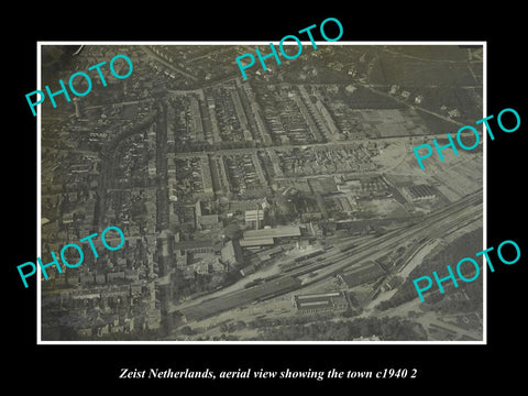 OLD LARGE HISTORIC PHOTO ZEIST NETHERLANDS, TOWN AERIAL VIEW c1940 3