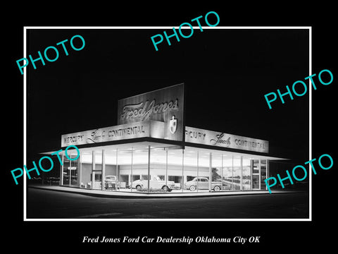 OLD LARGE HISTORIC PHOTO OKLAHOMA CITY OK USA, FRED JONES FORD CAR DEALERSHIP 4