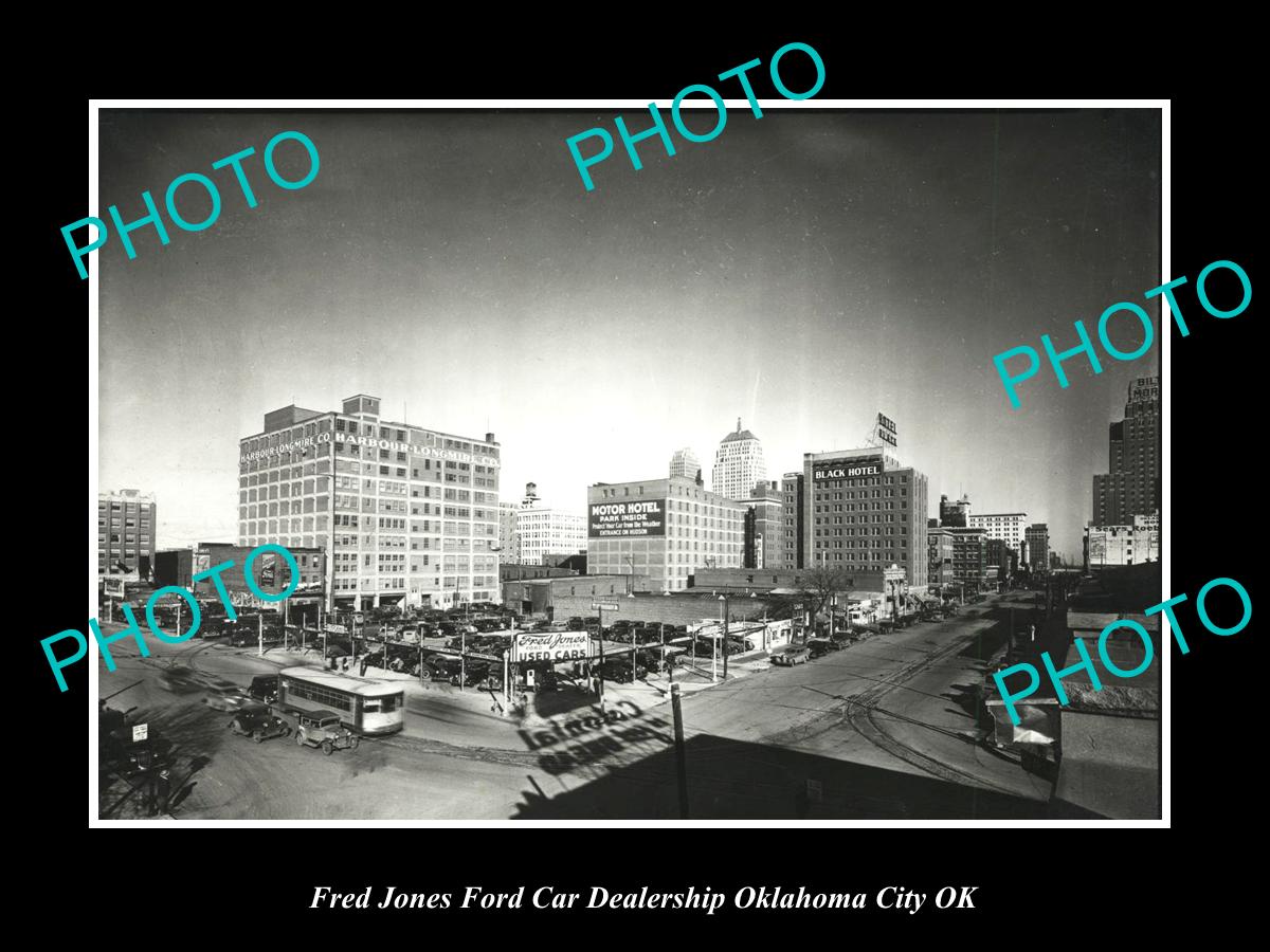 OLD LARGE HISTORIC PHOTO OKLAHOMA CITY OK USA, FRED JONES FORD CAR DEALERSHIP 8