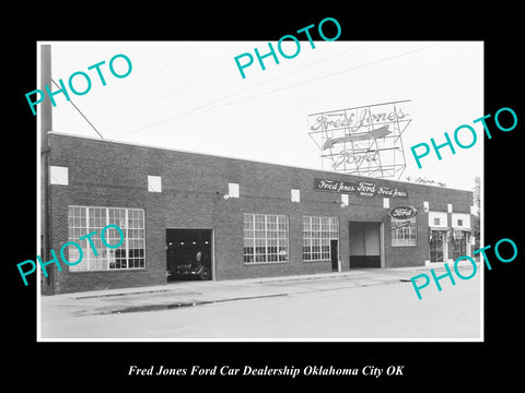 OLD LARGE HISTORIC PHOTO OKLAHOMA CITY OK USA, FRED JONES FORD CAR DEALERSHIP 10