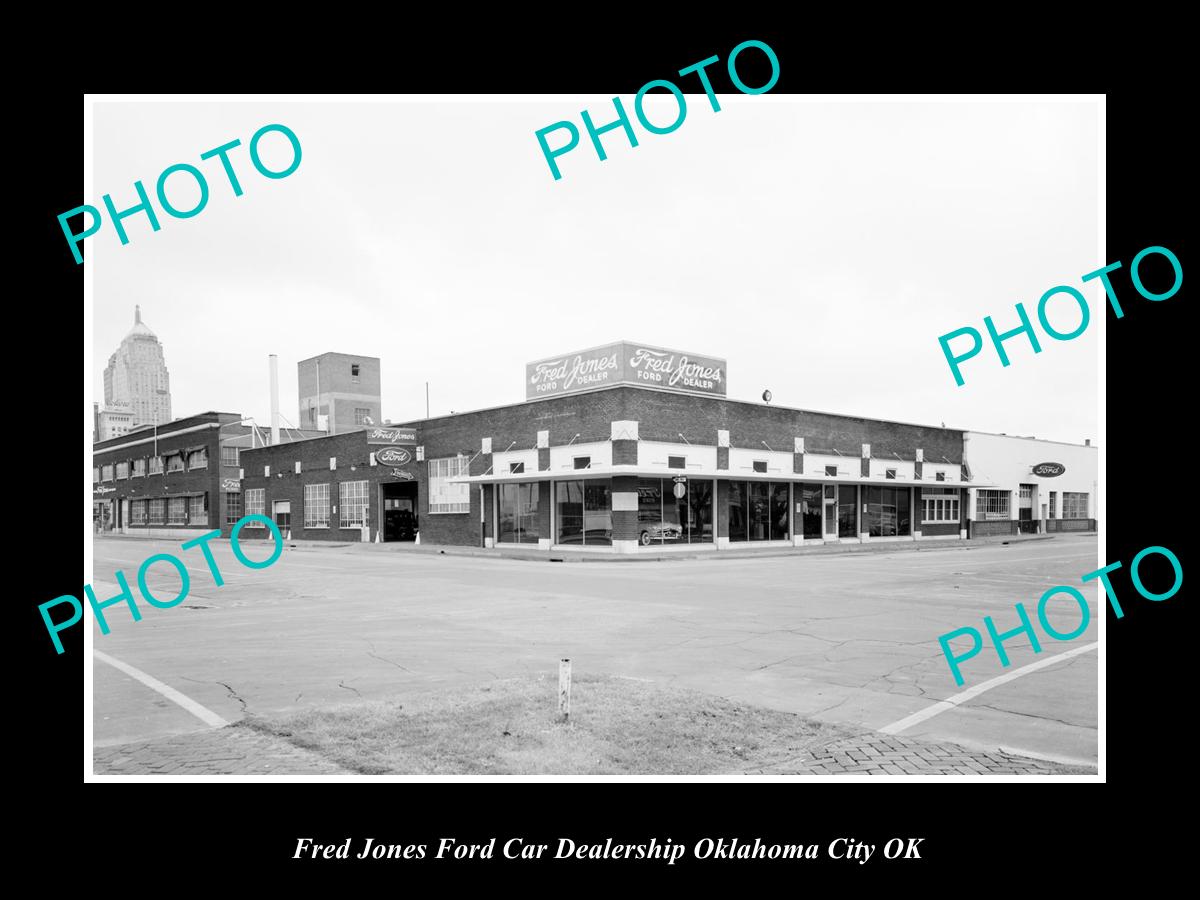 OLD LARGE HISTORIC PHOTO OKLAHOMA CITY OK USA, FRED JONES FORD CAR DEALERSHIP 11