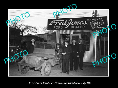 OLD LARGE HISTORIC PHOTO OKLAHOMA CITY OK USA, FRED JONES FORD CAR DEALERSHIP 14