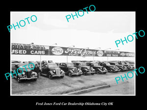 OLD LARGE HISTORIC PHOTO OKLAHOMA CITY OK USA, FRED JONES FORD CAR DEALERSHIP 17