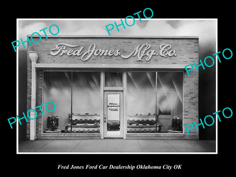 OLD LARGE HISTORIC PHOTO OKLAHOMA CITY OK USA, FRED JONES FORD CAR DEALERSHIP 18