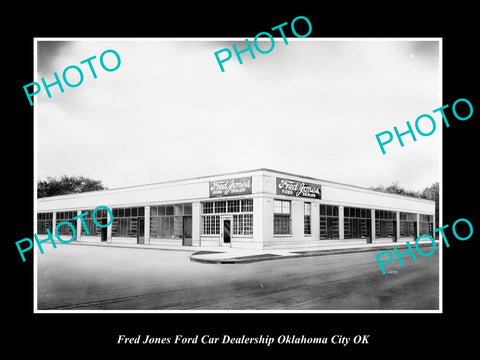 OLD LARGE HISTORIC PHOTO OKLAHOMA CITY OK USA, FRED JONES FORD CAR DEALERSHIP 20