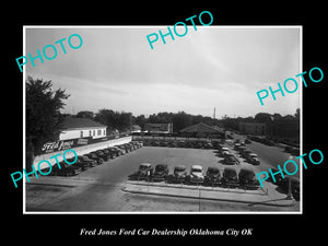 OLD LARGE HISTORIC PHOTO OKLAHOMA CITY OK USA, FRED JONES FORD CAR DEALERSHIP 23