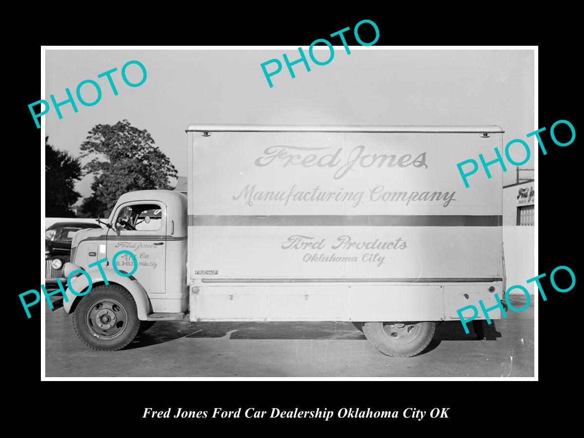 OLD LARGE HISTORIC PHOTO OKLAHOMA CITY OK USA, FRED JONES FORD CAR DEALERSHIP 24