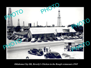 OLD LARGE HISTORIC PHOTO OKLAHOMA CITY OK USA, CHICKEN IN ROUGH RESTAURANT c1945