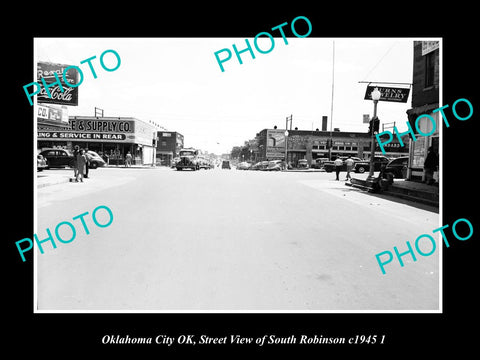 OLD LARGE HISTORIC PHOTO OKLAHOMA CITY OK USA, VIEW OF SOUTH ROBINSON ST c1945 2