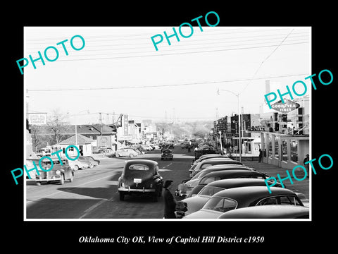 OLD LARGE HISTORIC PHOTO OKLAHOMA CITY OK USA, THE CAPITAL HILL DISTRICT c1950 1