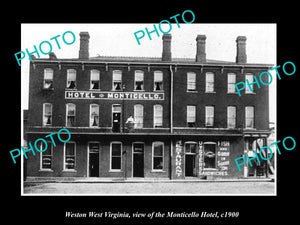 OLD LARGE HISTORIC PHOTO OF WESTON WEST VIRGINIA, THE MONTICELLO HOTEL c1900