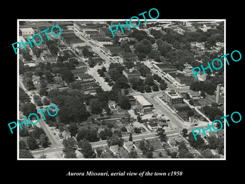 OLD LARGE HISTORIC PHOTO AURORA MISSOURI, AERIAL VIEW OF TOWN c1950 2