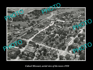 OLD LARGE HISTORIC PHOTO CABOOL MISSOURI, AERIAL VIEW OF TOWN c1950 1