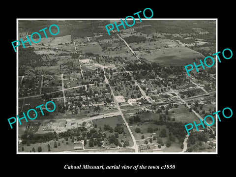 OLD LARGE HISTORIC PHOTO CABOOL MISSOURI, AERIAL VIEW OF TOWN c1950 2