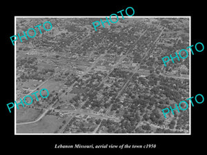 OLD LARGE HISTORIC PHOTO LEBANON MISSOURI, AERIAL VIEW OF TOWN c1950 2