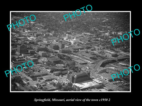 OLD LARGE HISTORIC PHOTO SPRINGFIELD MISSOURI, AERIAL VIEW OF TOWN c1950 3