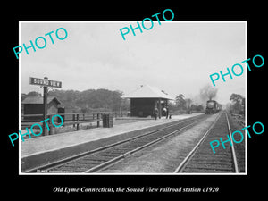 OLD HISTORIC PHOTO OLD LYME CONNECTICUT, SOUND VIEW RAILROAD STATION c1920