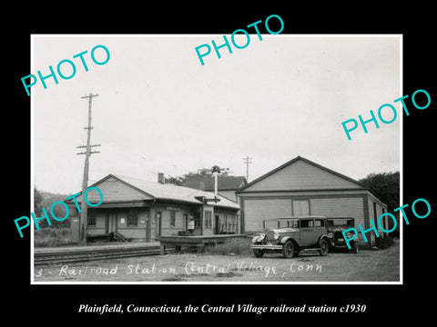 OLD HISTORIC PHOTO PLAINFIELD CONNECTICUT, CENTRAL VILLAGE RAILROAD STATION 1930