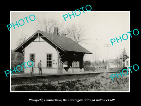 OLD HISTORIC PHOTO PLAINFIELD CONNECTICUT, WAUREGAN RAILROAD STATION c1940