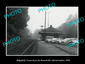 OLD HISTORIC PHOTO RIDGEFIELD CONNECTICUT, BRANCHVILLE RAILROAD STATION c1950