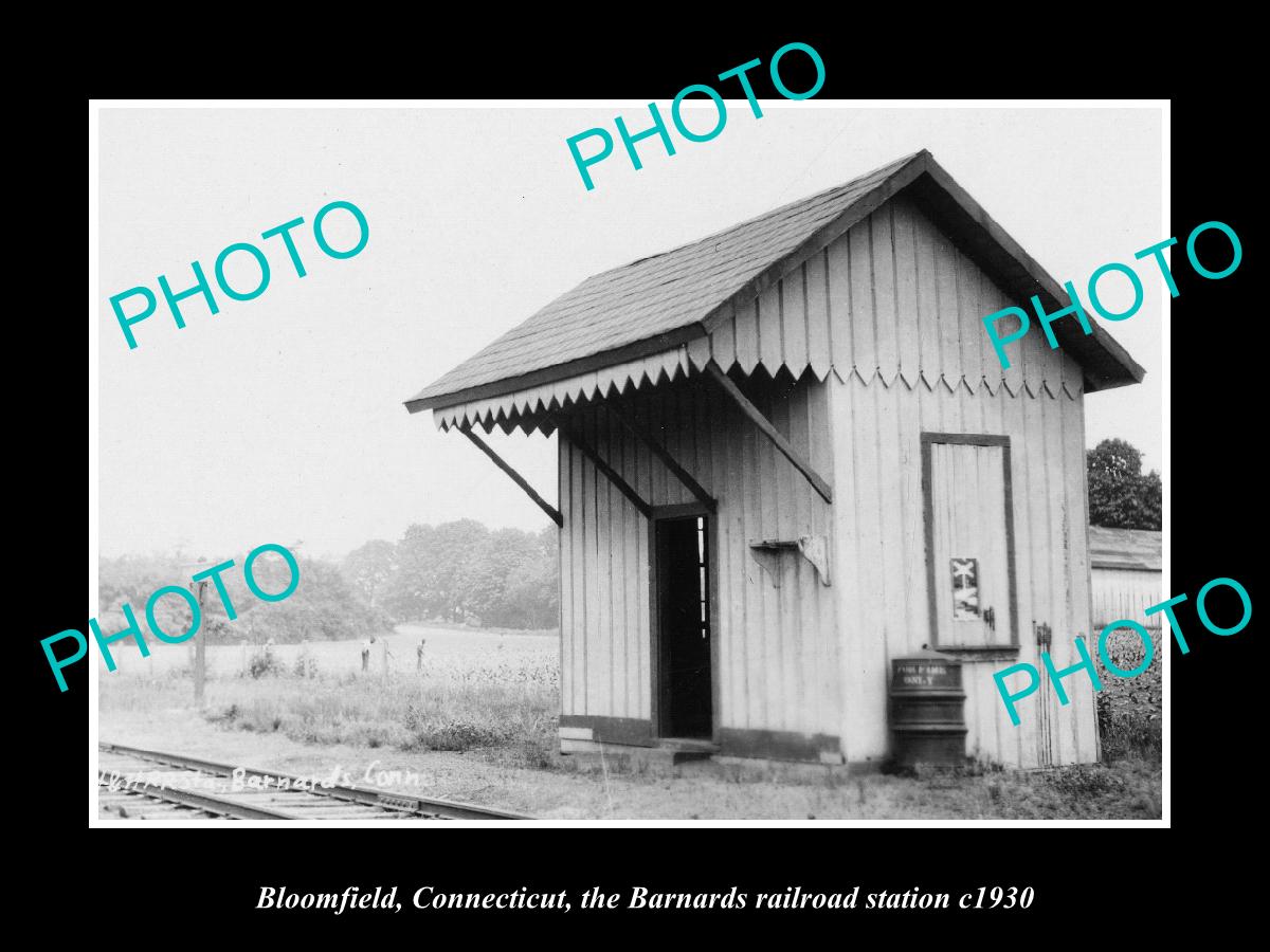 OLD LARGE HISTORIC PHOTO BLOOMFIELD CONNECTICUT, BARNARDS RAILROAD STATION c1930
