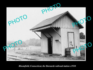 OLD LARGE HISTORIC PHOTO BLOOMFIELD CONNECTICUT, BARNARDS RAILROAD STATION c1930