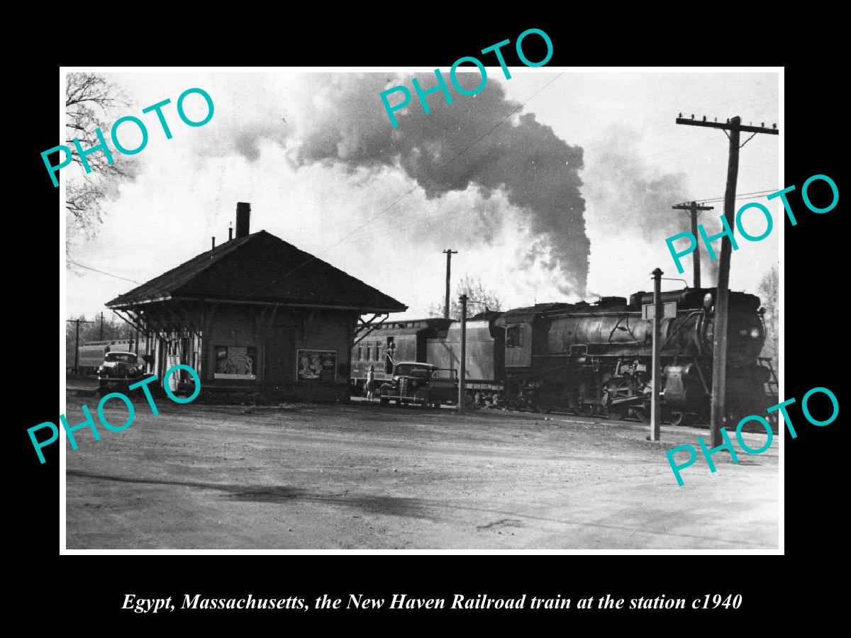 OLD LARGE HISTORIC PHOTO EGYPT MASSACHUSETTS, NEW HAVEN RAILROAD STATION c1940