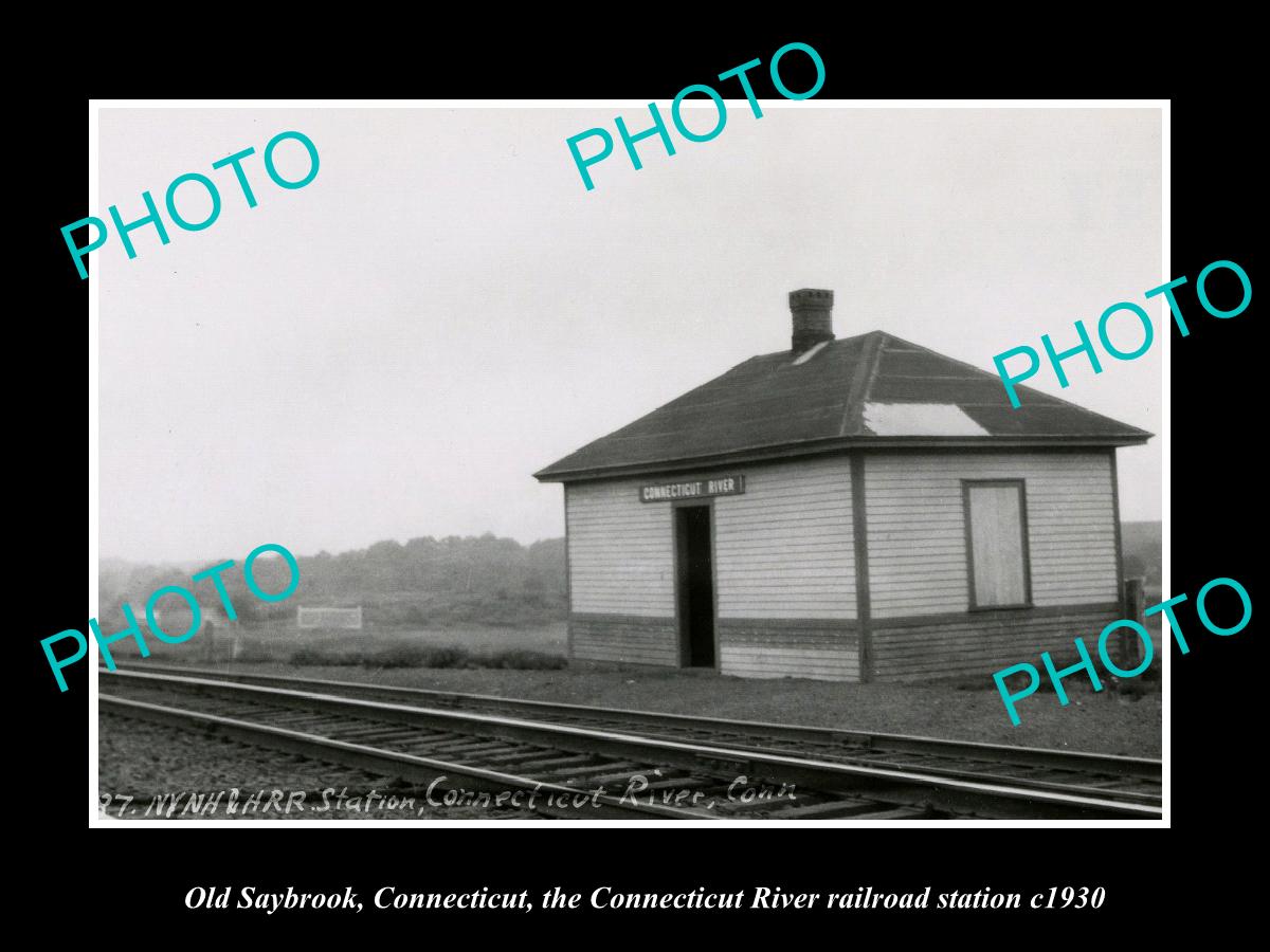 OLD LARGE HISTORIC PHOTO OLD SAYBROOK CONNECTICUT, THE C/R RAILROAD STATION 1930