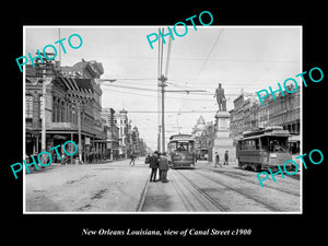 OLD LARGE HISTORIC PHOTO NEW ORLEANS LOUISIANA VIEW OF CANAL STREET c1900