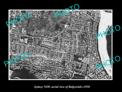 OLD LARGE HISTORIC PHOTO SYDNEY NEW SOUTH WALES, AERIAL VIEW OF BALGOWLAH c1950