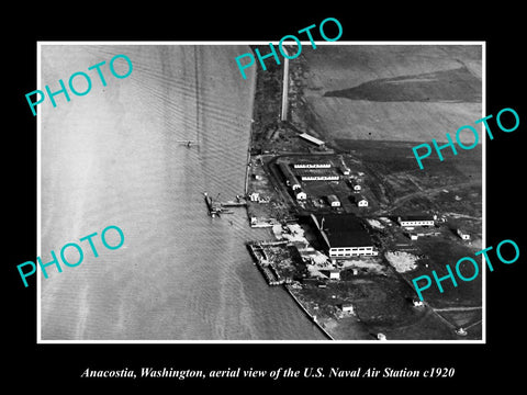 OLD LARGE HISTORIC PHOTO ANACOSTIA WASHINGTON, AERIAL VIEW NAVAL STATION c1920 1