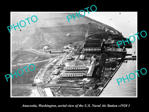 OLD LARGE HISTORIC PHOTO ANACOSTIA WASHINGTON, AERIAL VIEW NAVAL STATION c1920 2