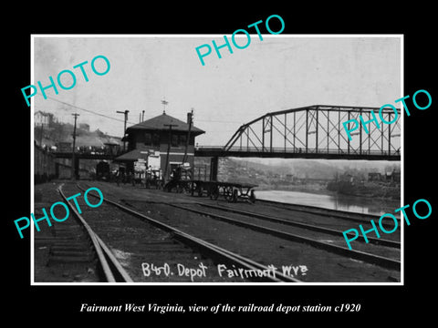 OLD LARGE HISTORIC PHOTO OF FAIRMONT WEST VIRGINIA, THE RAILROAD DEPOT c1920