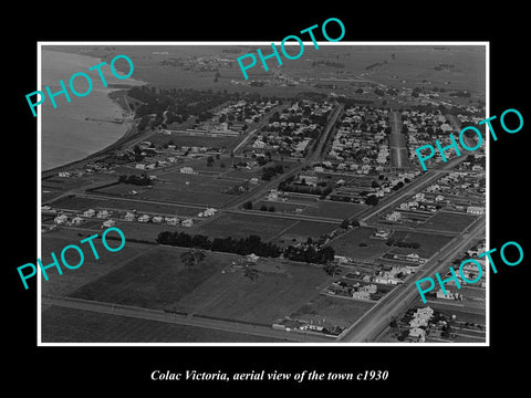 OLD LARGE HISTORIC PHOTO COLAC VICTORIA, AERIAL VIEW OF THE TOWN c1930 1