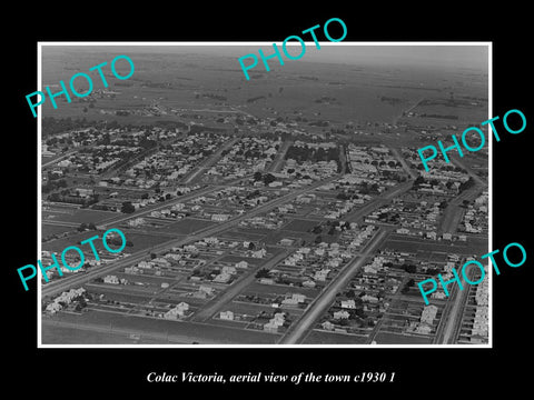 OLD LARGE HISTORIC PHOTO COLAC VICTORIA, AERIAL VIEW OF THE TOWN c1930 2