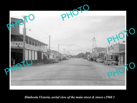 OLD LARGE HISTORIC PHOTO DIMBOOLA VICTORIA, VIEW OF MAIN STREET & STORES c1960 2