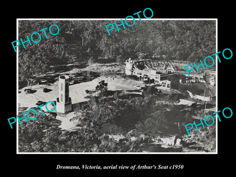 OLD LARGE HISTORIC PHOTO DROMONA VICTORIA, AERIAL VIEW OF ARTHURS SEAT c1950