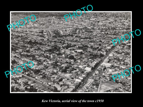 OLD LARGE HISTORIC PHOTO KEW VICTORIA, AERIAL VIEW OF THE DISTRICT c1950