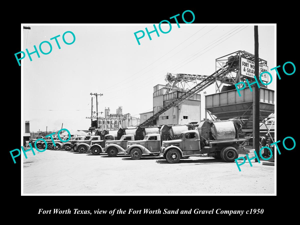 OLD LARGE HISTORIC PHOTO OF FORT WORTH TEXAS, THE SAND & GRAVEL COMPANY c1950