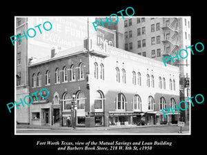 OLD LARGE HISTORIC PHOTO OF FORT WORTH TEXAS, THE MUTUAL SAVINGS BUILDING c1950