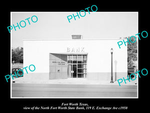 OLD LARGE HISTORIC PHOTO OF FORT WORTH TEXAS, THE NORTH FORT WORTH BANK c1950