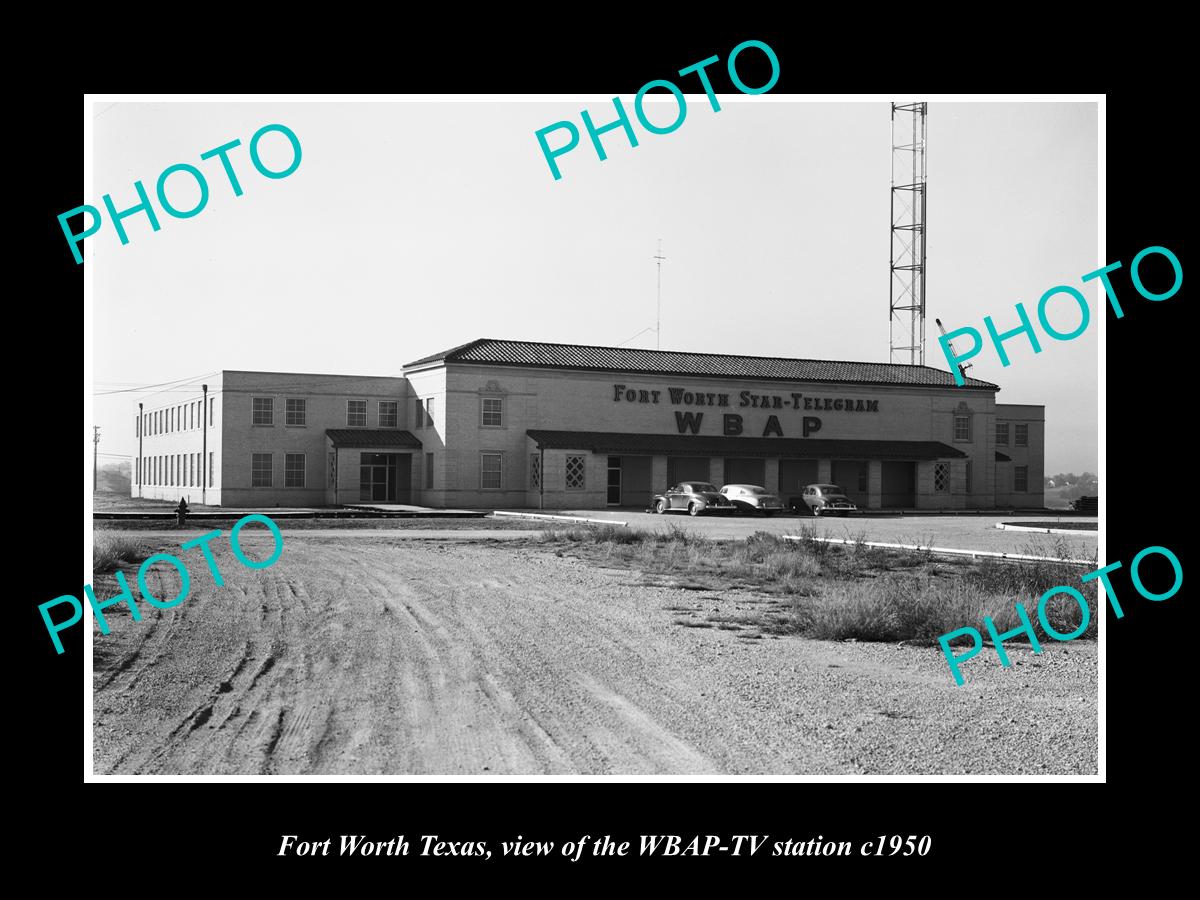 OLD LARGE HISTORIC PHOTO OF FORT WORTH TEXAS, THE WBAP TELEVISION STATION c1950