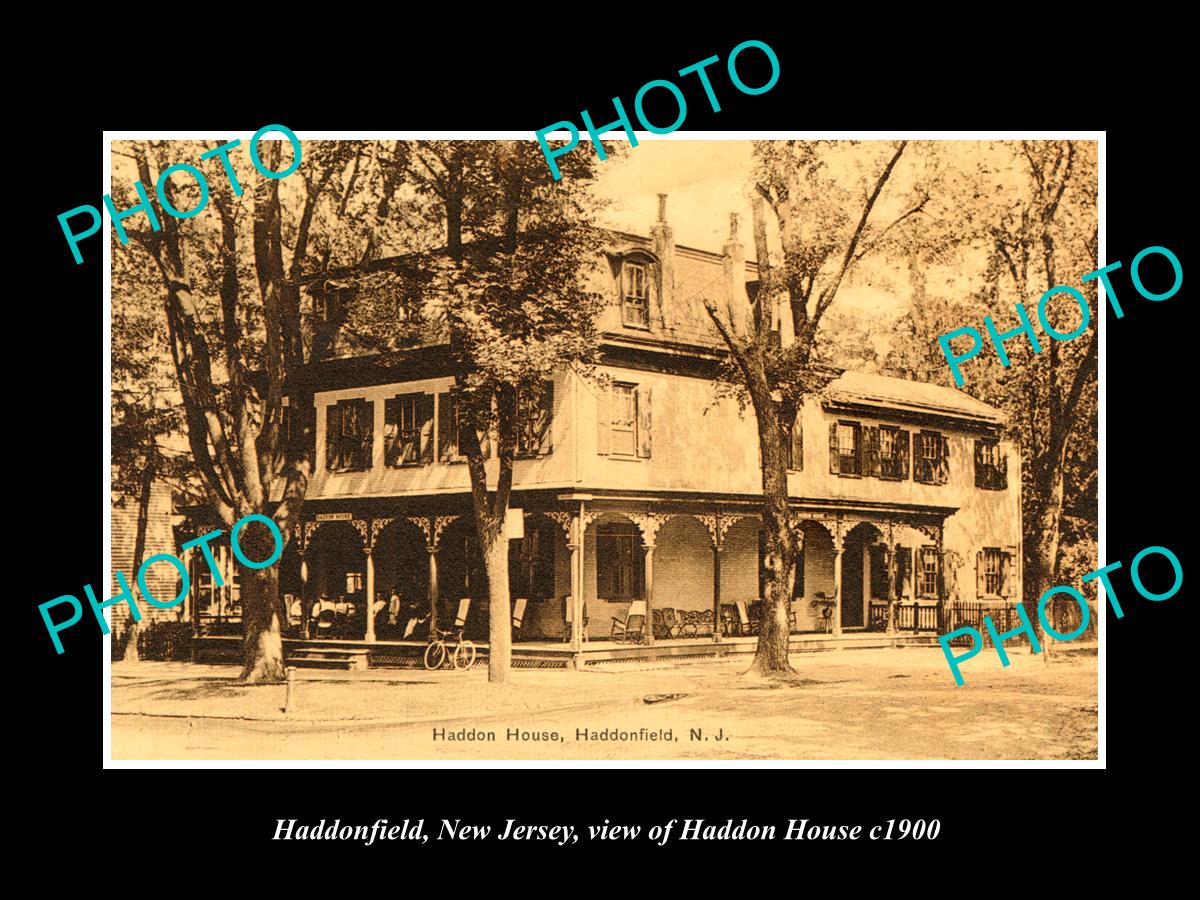 OLD LARGE HISTORIC PHOTO HADDONFIELD NEW JERSEY, VIEW OF HADDON HOUSE c1900