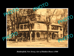 OLD LARGE HISTORIC PHOTO HADDONFIELD NEW JERSEY, VIEW OF HADDON HOUSE c1900